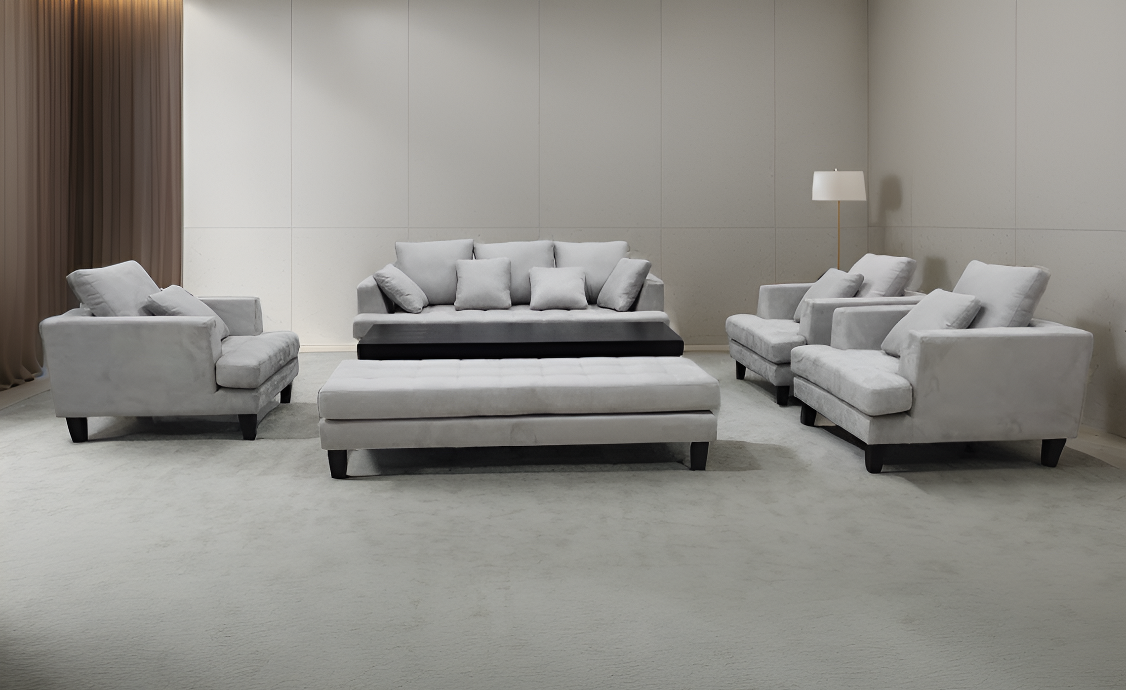 S165 3pc. Microfiber Fabric Sofa Loveseat and Chair set