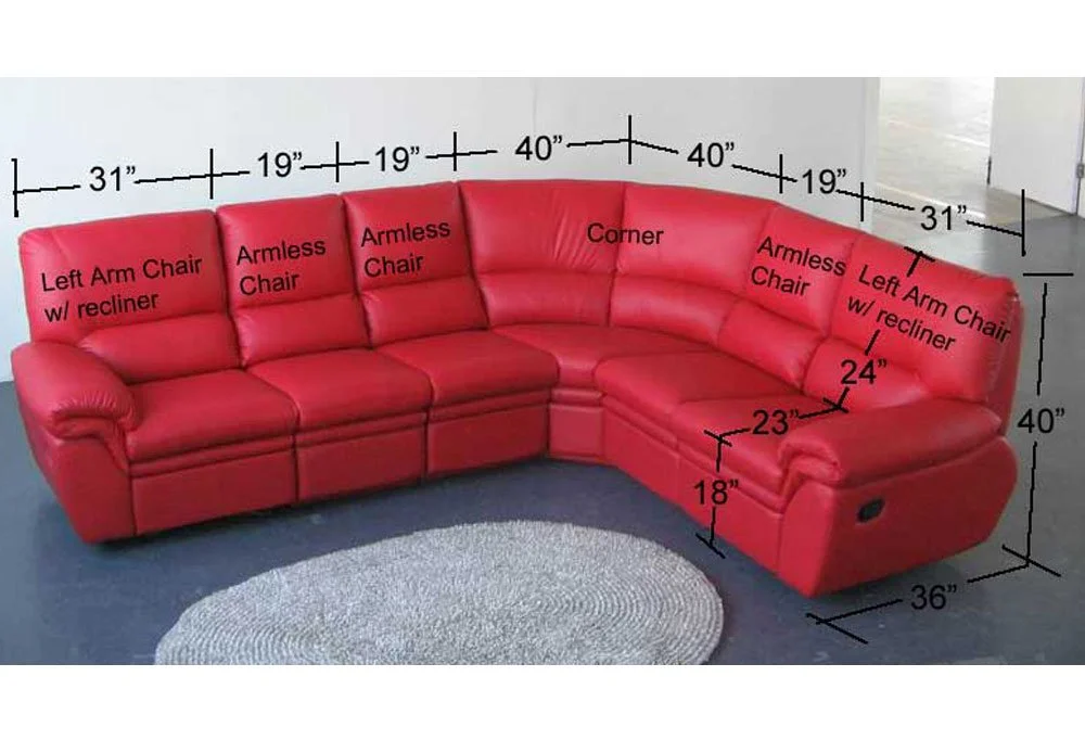 S817 ROUND CORNER LEATHER SOFA SET WITH RECLINERS — Stendmar