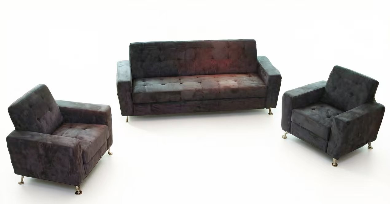 S111 3-Piece Microfiber Sofa with 2 Chairs