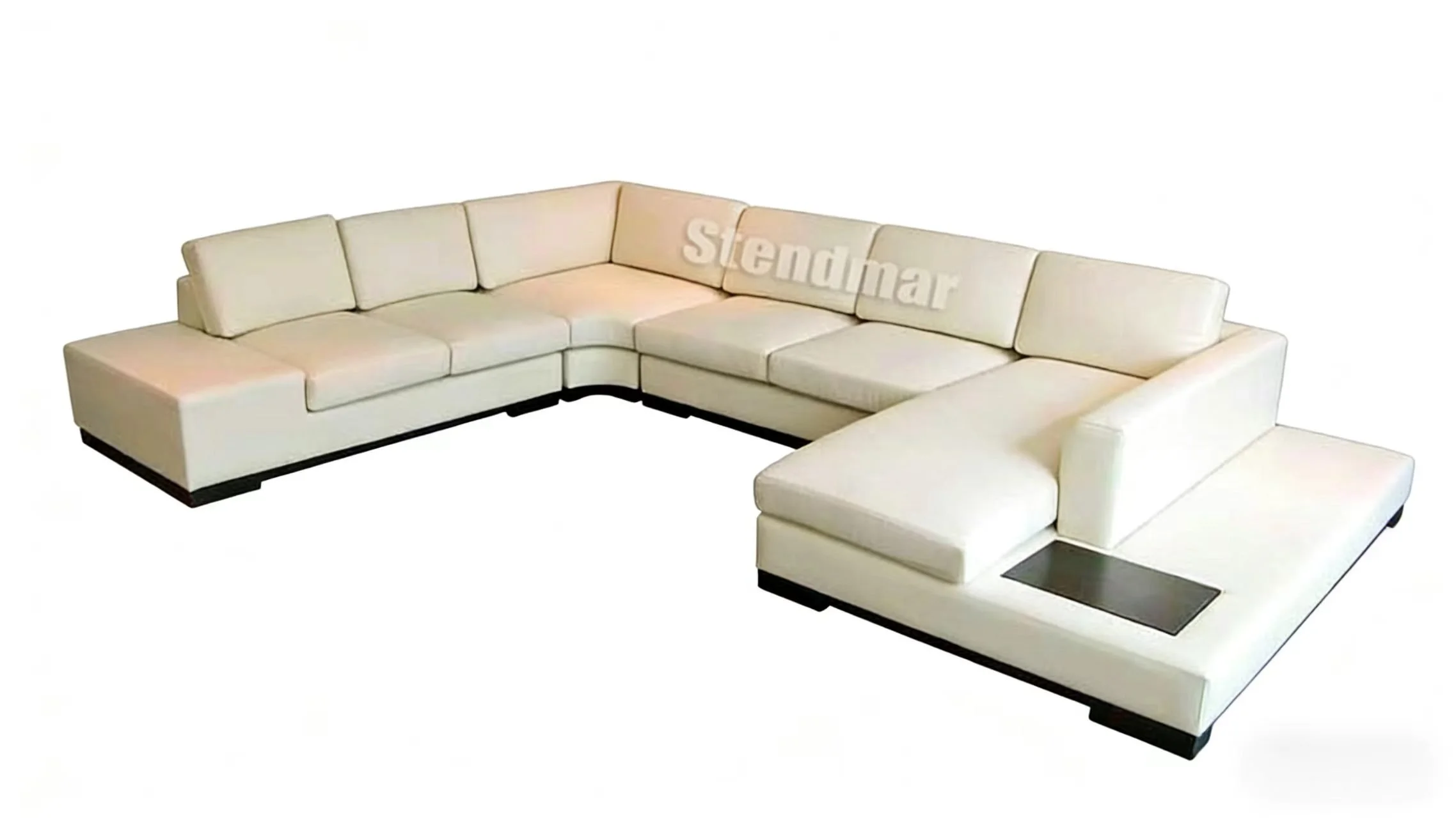 S1688 4pc. U shape Leather Sectional Sofa Set With side table panel