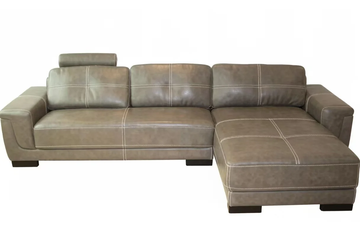 S95A 2pc. Classic Sectional Leather Sofa Set with Removable headrest x 1