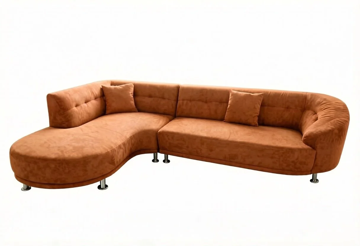 S89M 2PC SOFA CHAISE NEW MODERN MICROFIBER FABRIC SECTIONAL SOFA