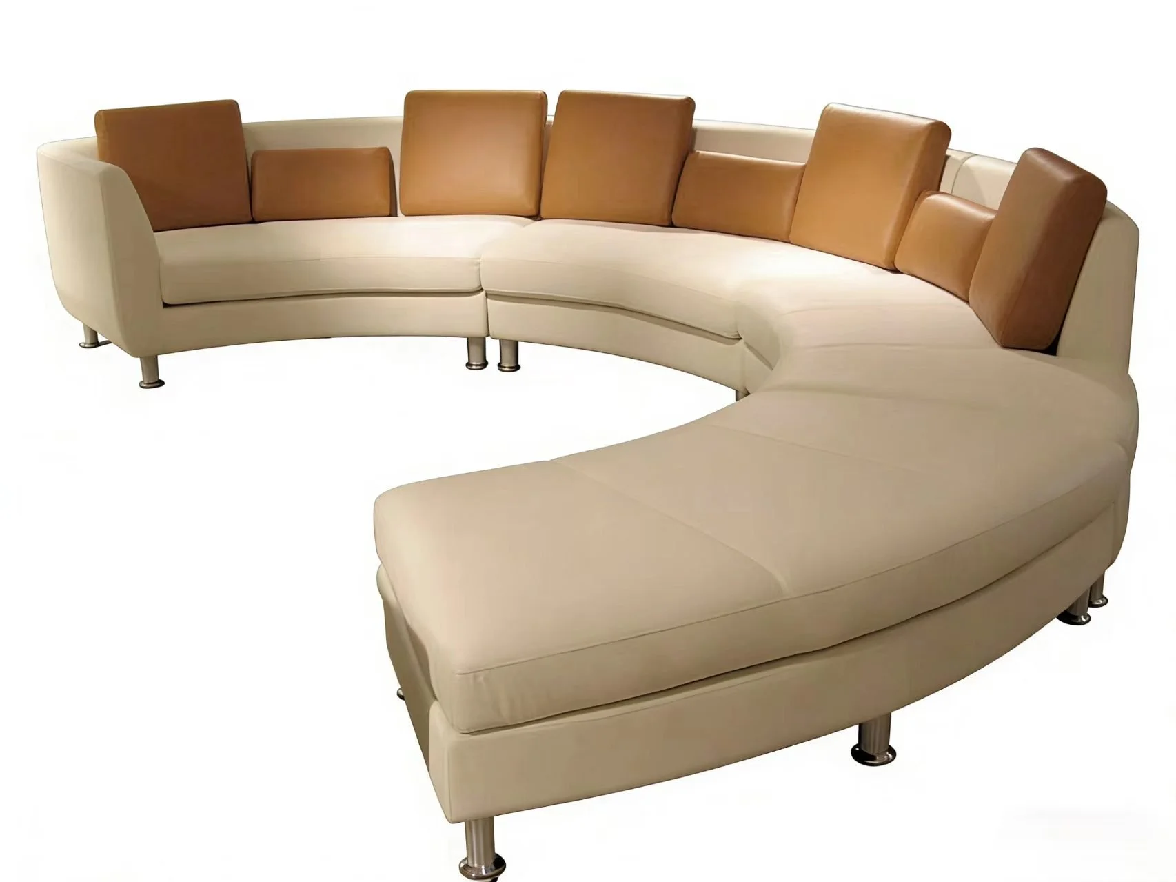 S506A 4pc. Semi Circular Round Sectional Leather Sofa Set