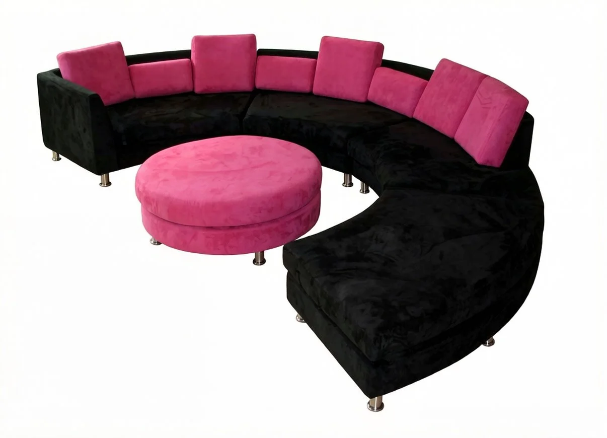 S406M 5pc. 153" Semi circular Round Microfiber Sectional Sofa Set