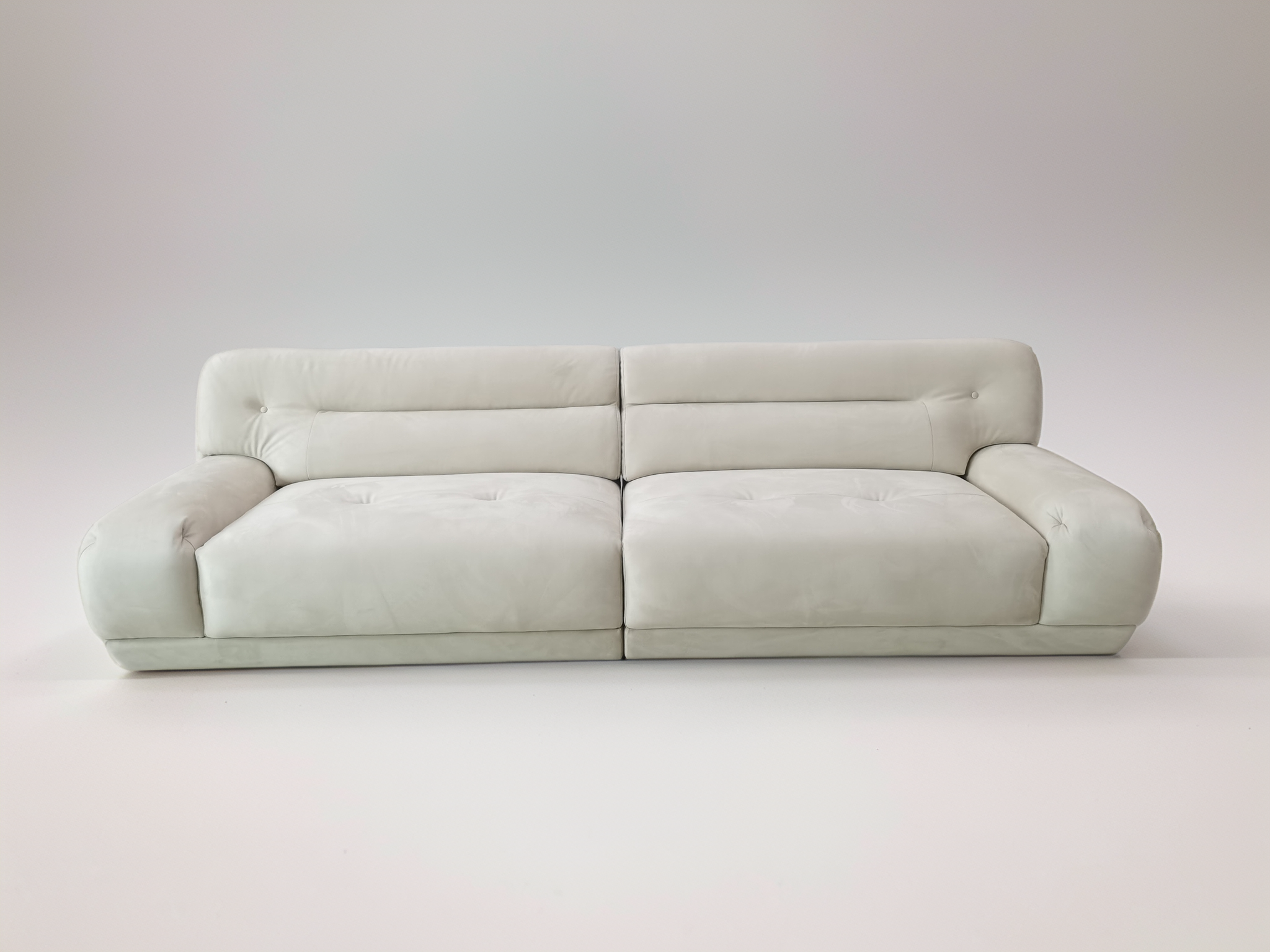 S6226 2PCS.110"L SHAPE 332" HIGH BACK CREAM MICROFIBER SOFA SET