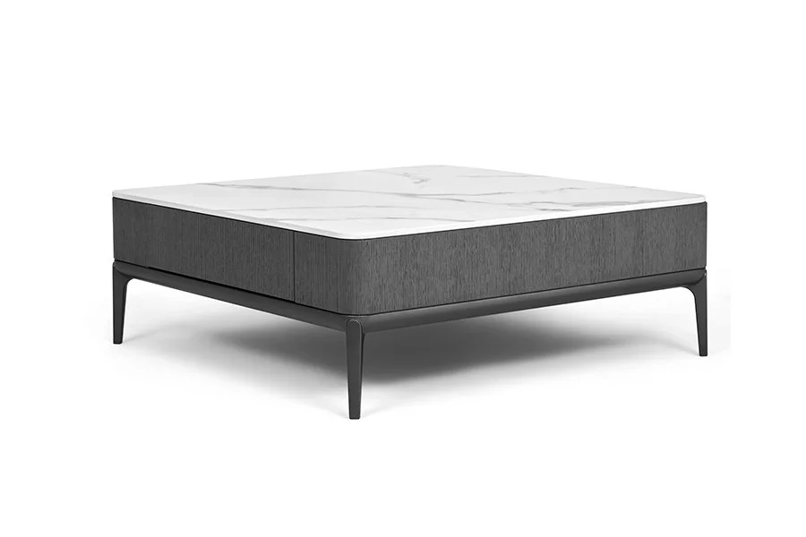 BS-3149 Contemporary Square Man-Made Marble,and MDF Base Coffee Table