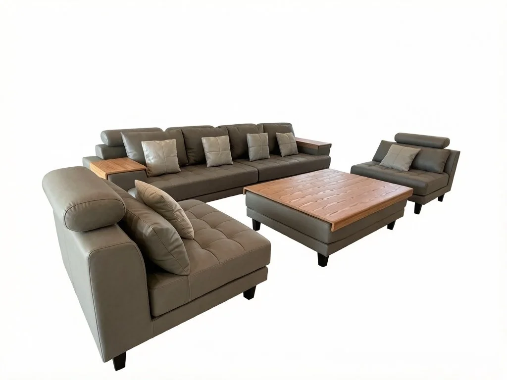 S150K 4pc. Microfiber  Fabric Sofa set (multi set up options)