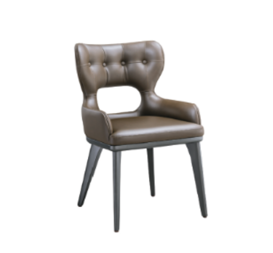 C539  FAUX LEATHER AND SOLID LEG DINING CHAIR (SET OF 2)