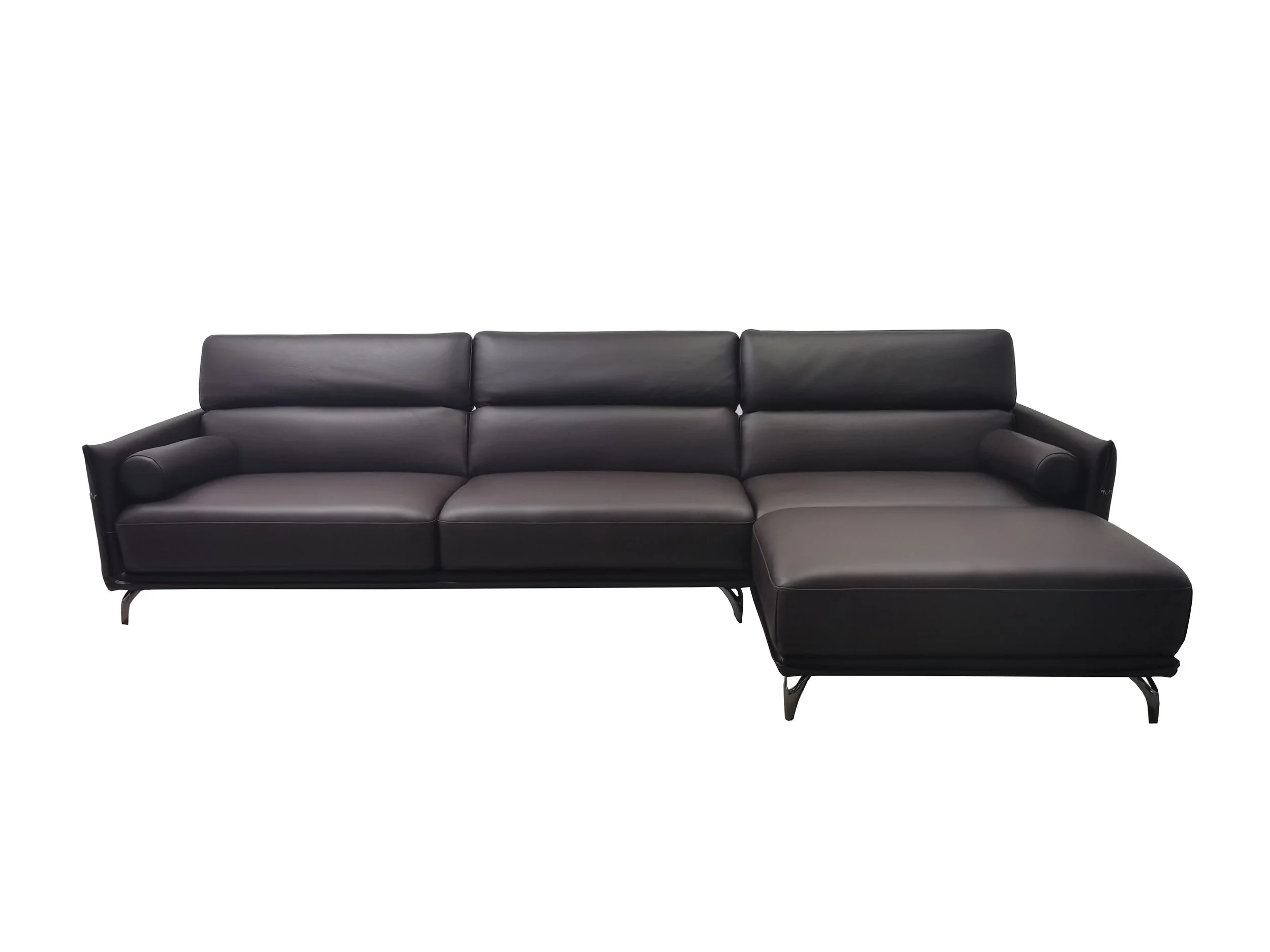 S670R 2-Piece Modern Leather Sectional Sofa Set with Adjustable Headrests