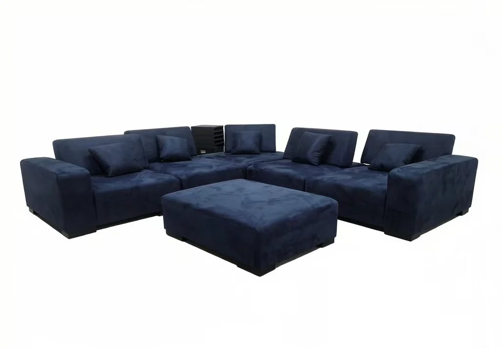 S1701M 6PC. ADJUSTABLE SEATING DEPTH MICROFIBER FABRIC SECTIONAL SOFA SET