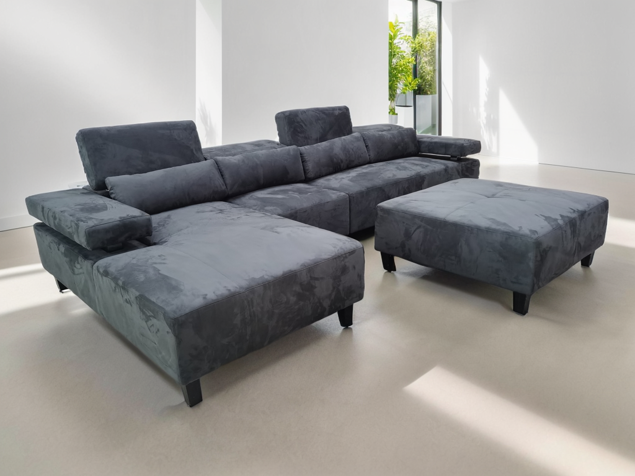 S1506M 3PC. SECTIONAL SOFA SET WITH ADJUSTABLE HEADRESTS