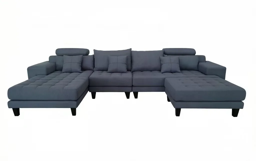 S150C 4pc. Modern Microfiber Sectional Sofa Chaise and ottoman