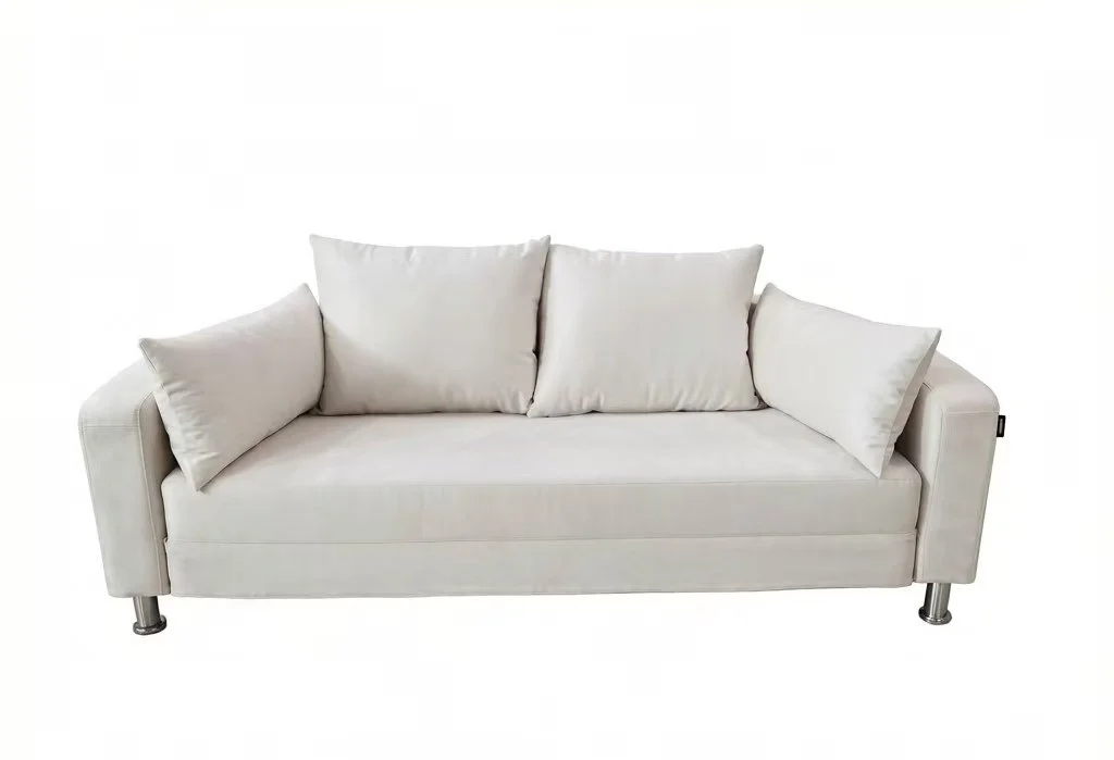 B098 1pc. Round Microfiber Fabric Sofa Sleeper Bed
