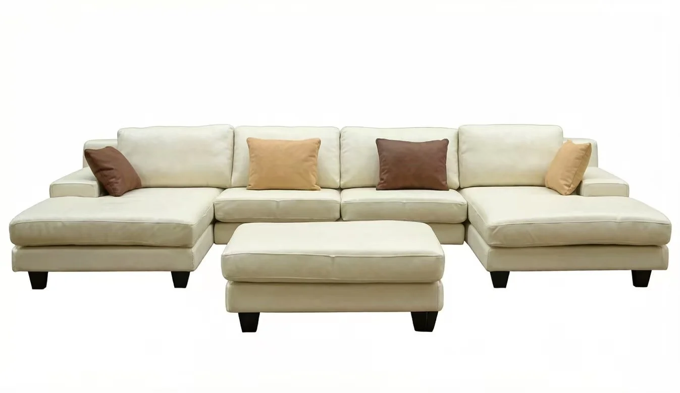 S505B 4pc. U shape double chaise sectional Leather Sofa Set