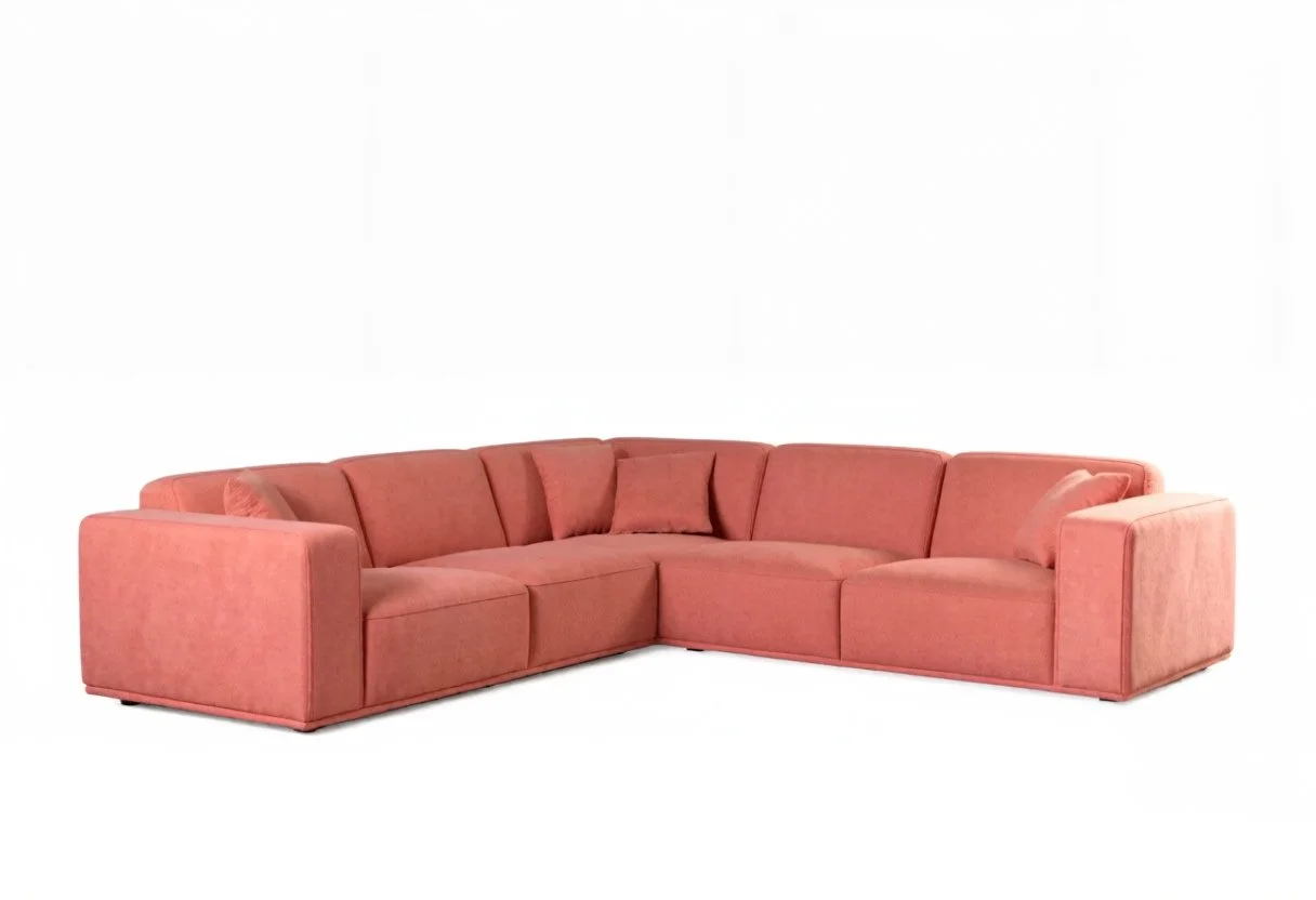 S8820 5pc  109x109 inch Microfiber Fabric L shape Modern Sectional sofa Set