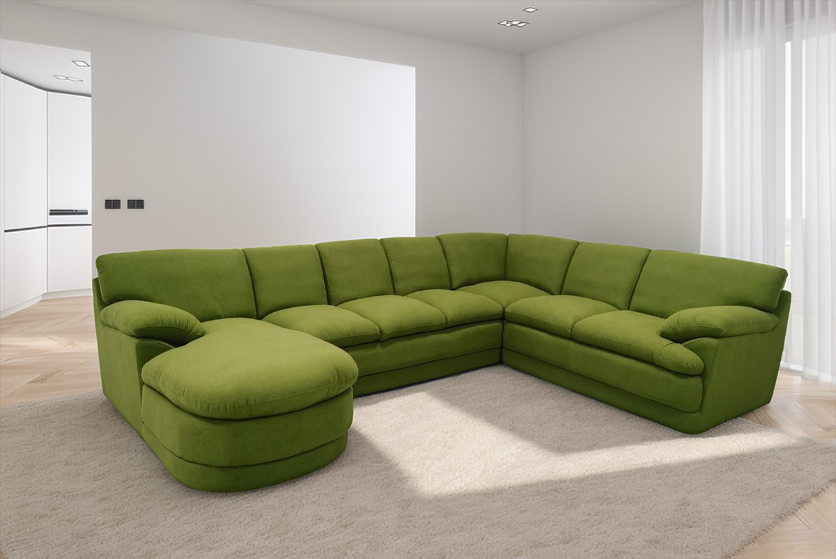 S937 4PC. U SHAPE HIGH BACK MICROFIBER FABRIC SECTIONAL FABRIC SOFA SET