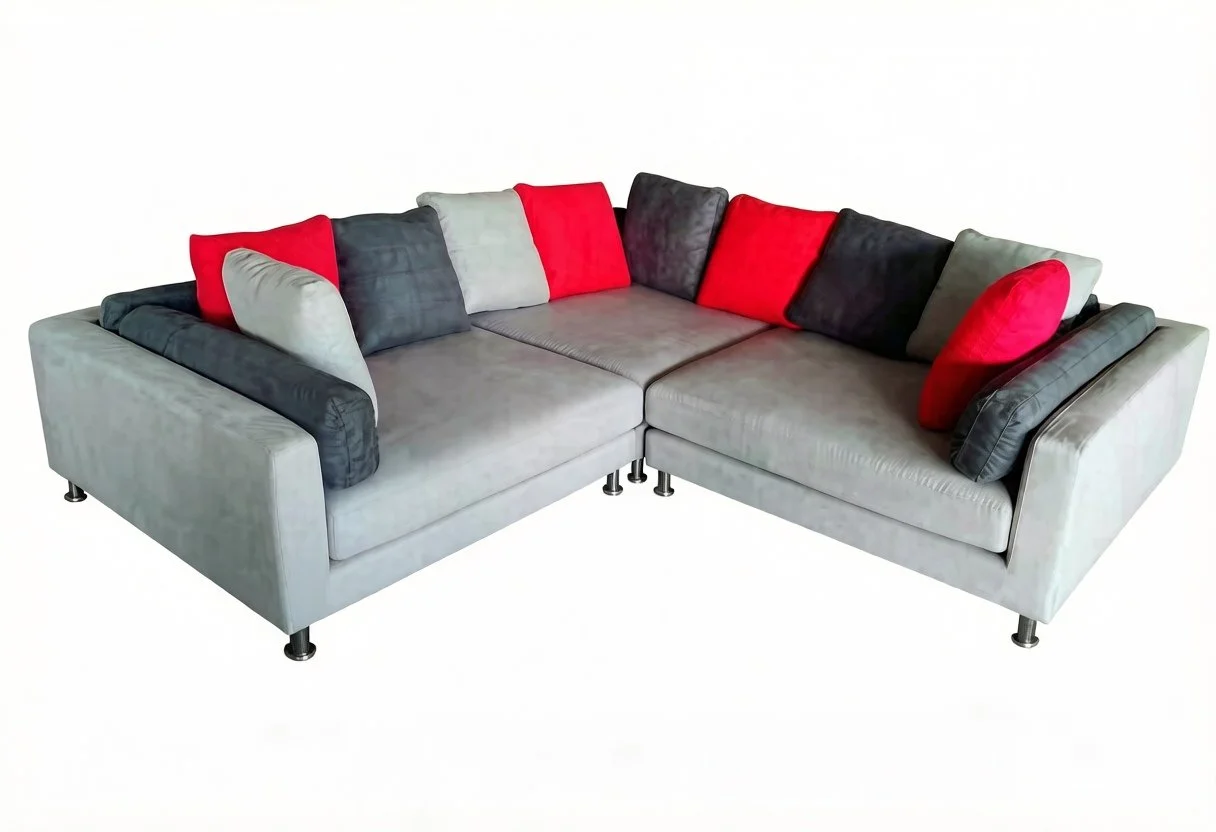 S777B 3pc  Modern Extra Depth Fabric Sectional Sofa