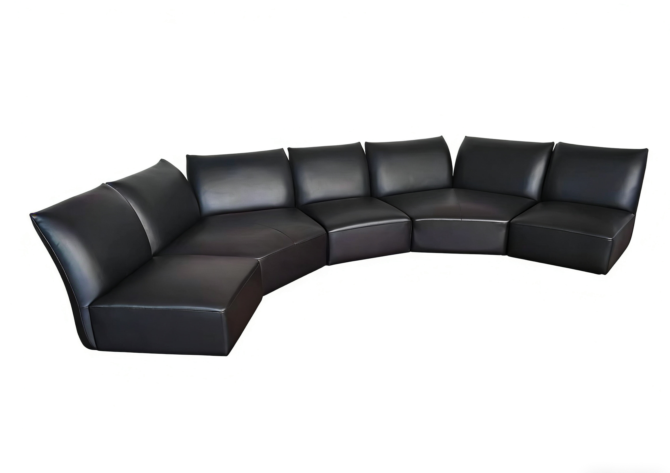 S8808 5-Piece Half Leather Sofa Set