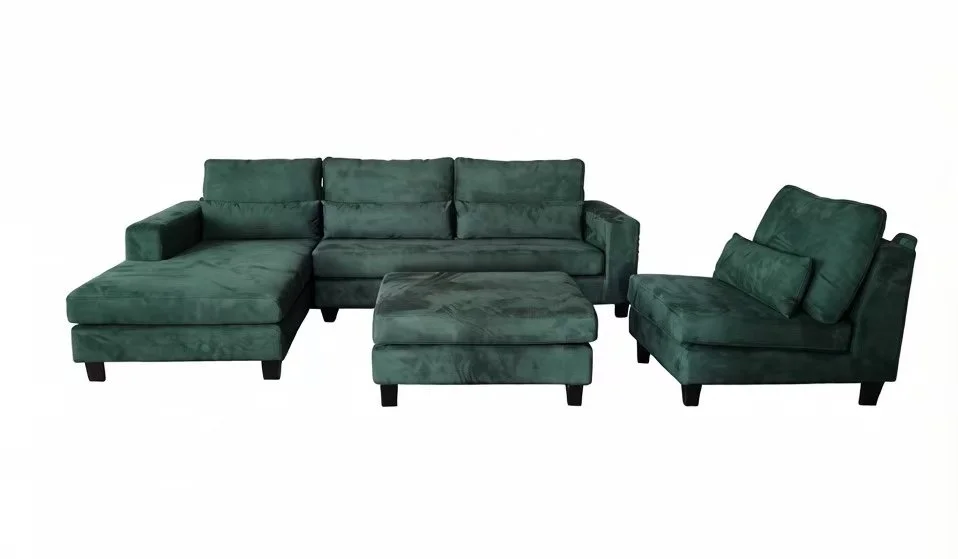 S6839RDG 4pc. High Back Microfiber Sectional Sofa Couches Set