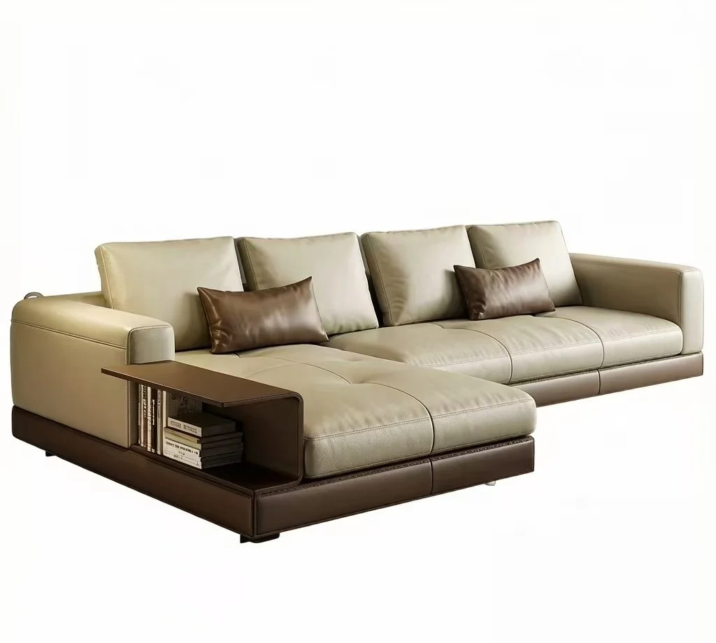 2pc Modern Half Leather Sectional Sofa S2506