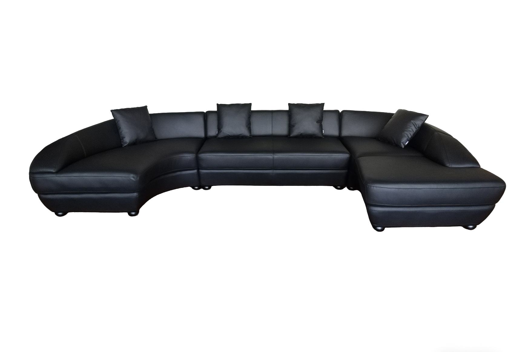 S3289 4pc. Low Back Modern Leather Sectional Sofa Set