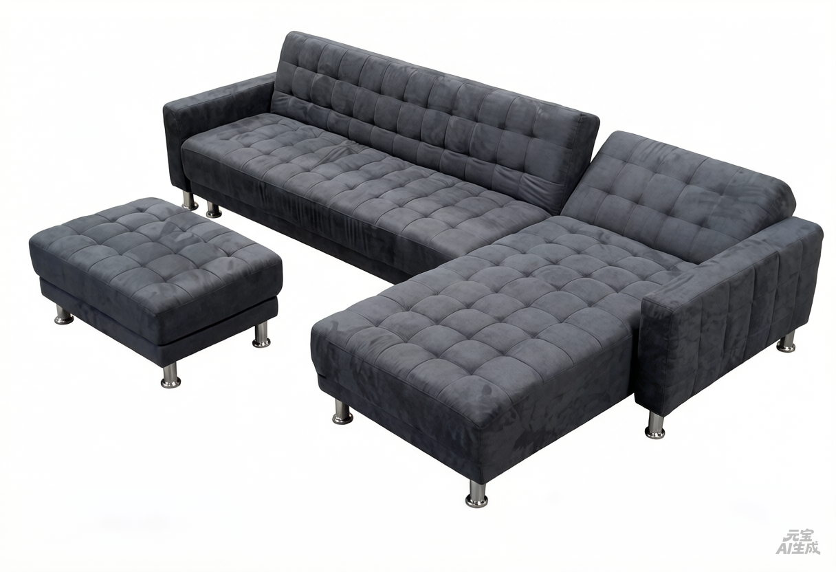 S0402CL 3 pcs Microfiber Fabric Sectional King Sofa Bed