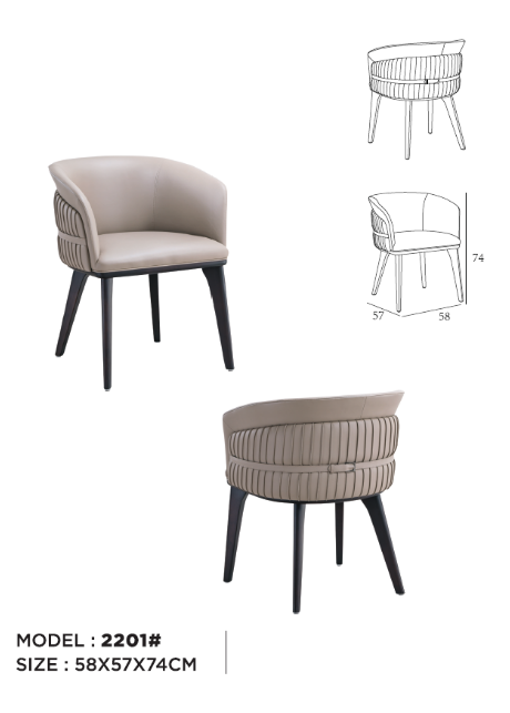 C1872 Flannel and Metal Dining Chair (Set of 2)