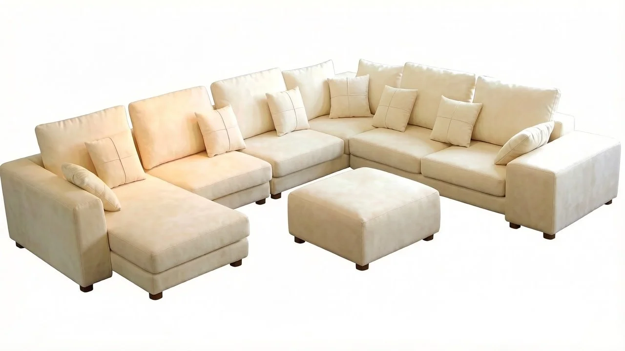 5PC NEW MODERN FABRIC U SECTIONAL SOFA SET S2606