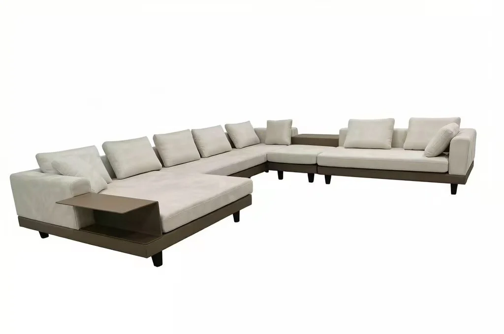 S2509M 5pc. U Shaped 2Tona finsih fabric sectional sofa set