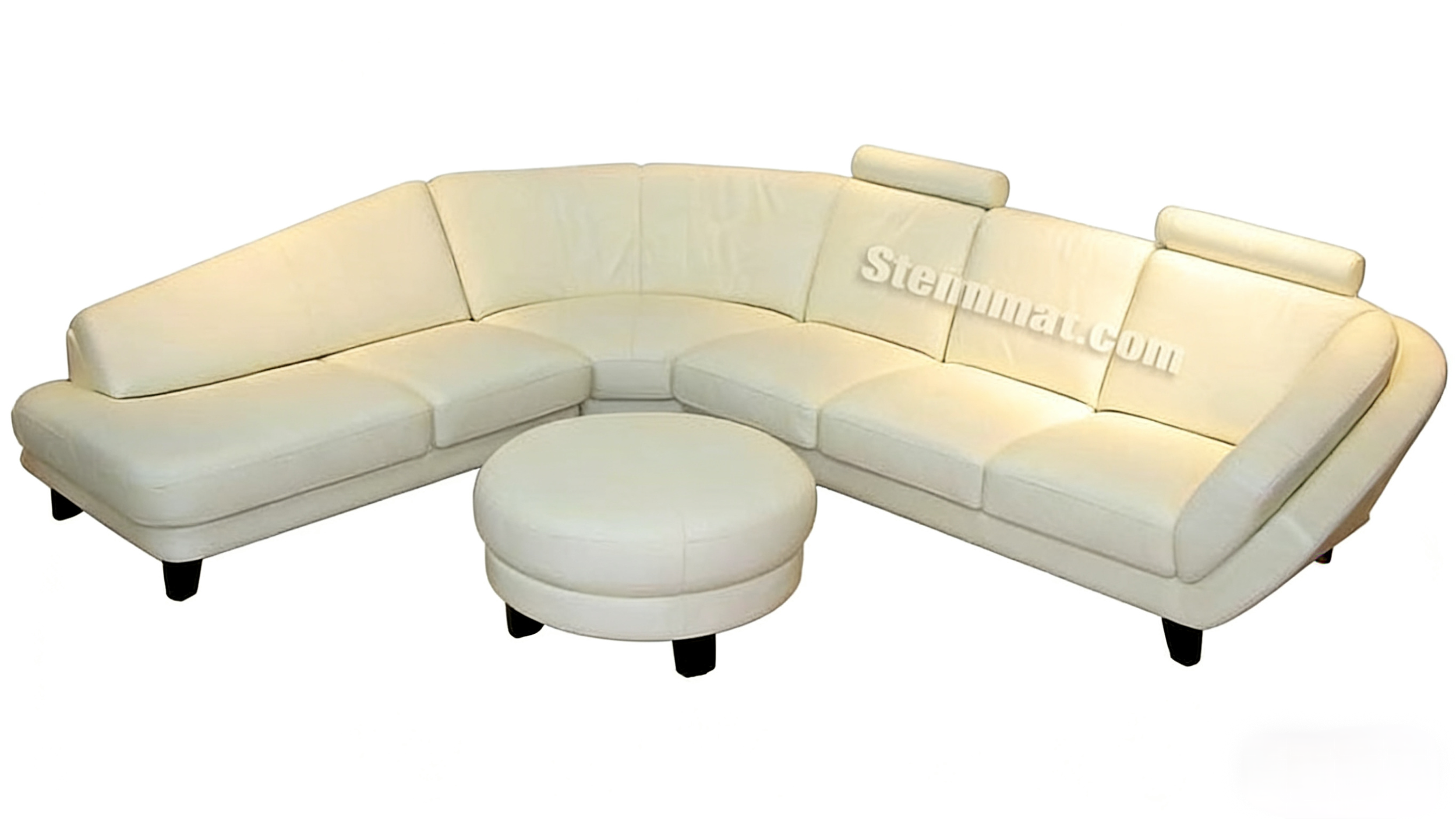 S685 4pc. Sectional Leather Sofa Set with round ottoman