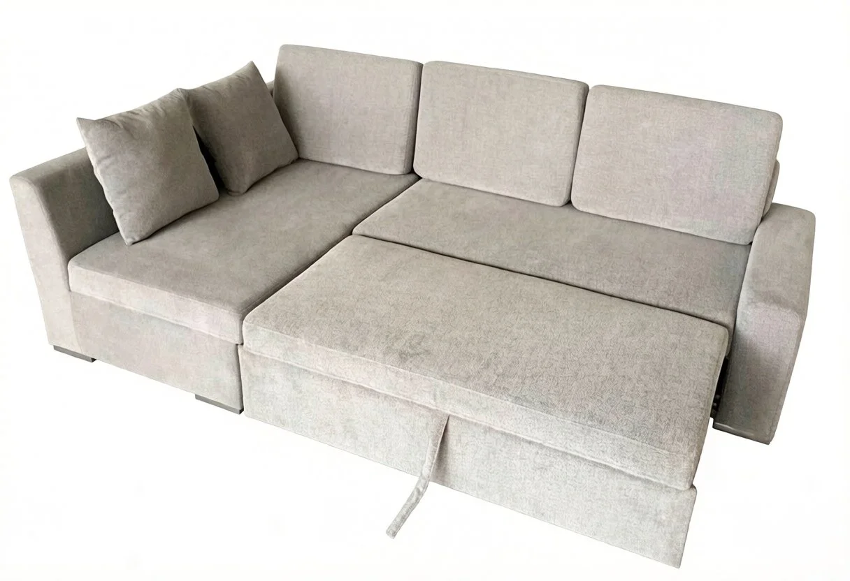 S705A 2pc Microfiber Sectional Sleeper Pull Out Pop Up Bed Sofa  Set