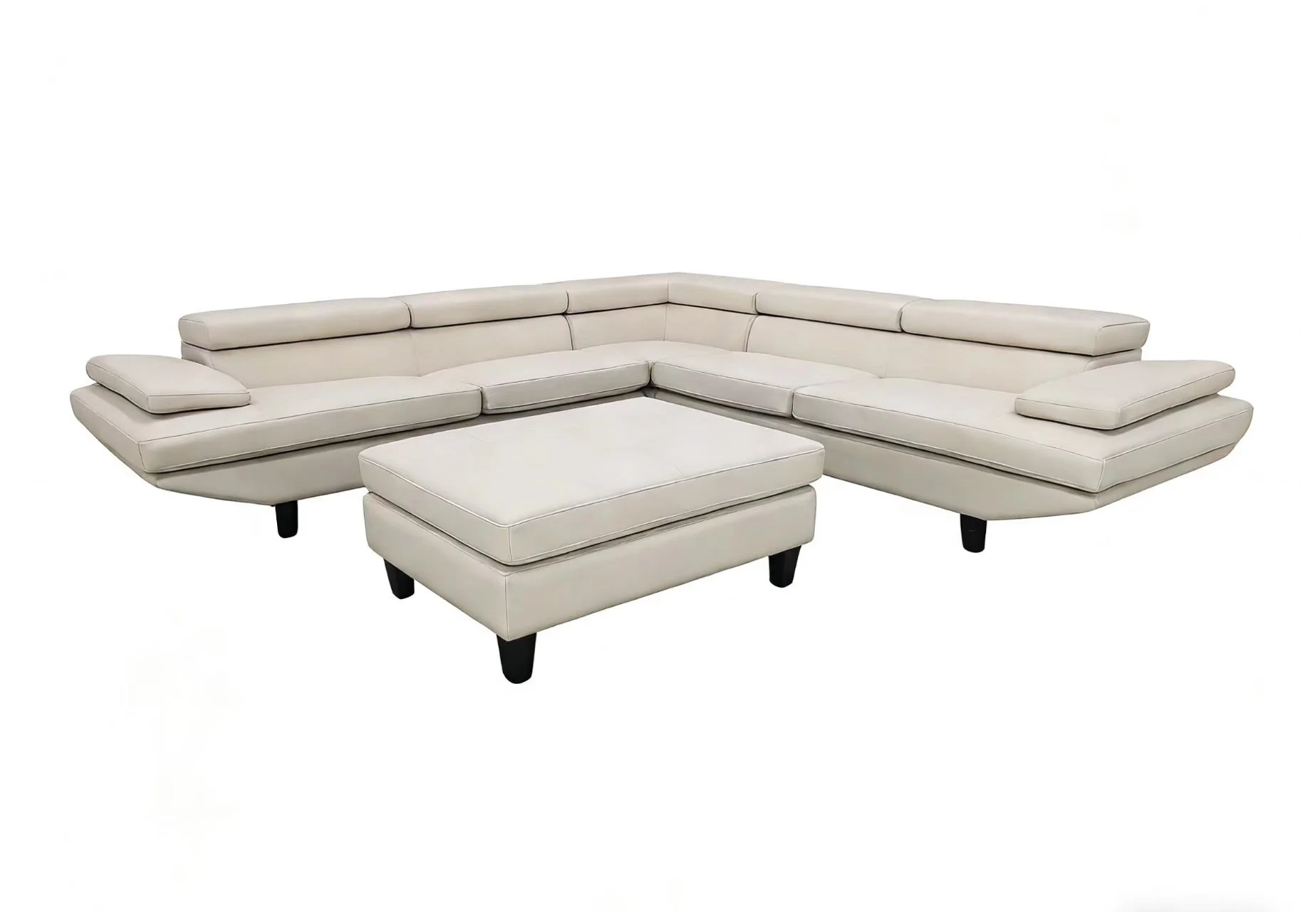 S975C 4pc. Sectional Leather Sofa Set Adjustable headrests