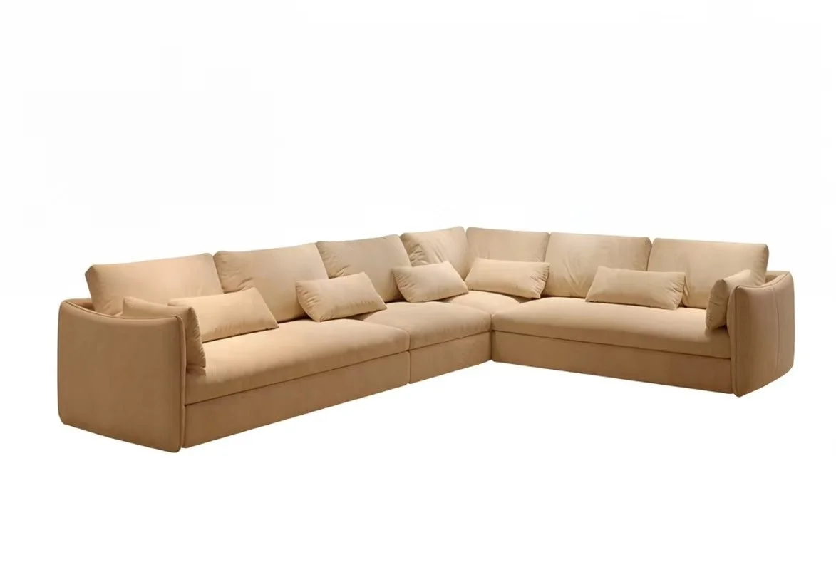 4 PIECE CONTEMPORARY BROWN MICROFIBER FABRIC SECTIONAL COUCH SOFA S9209