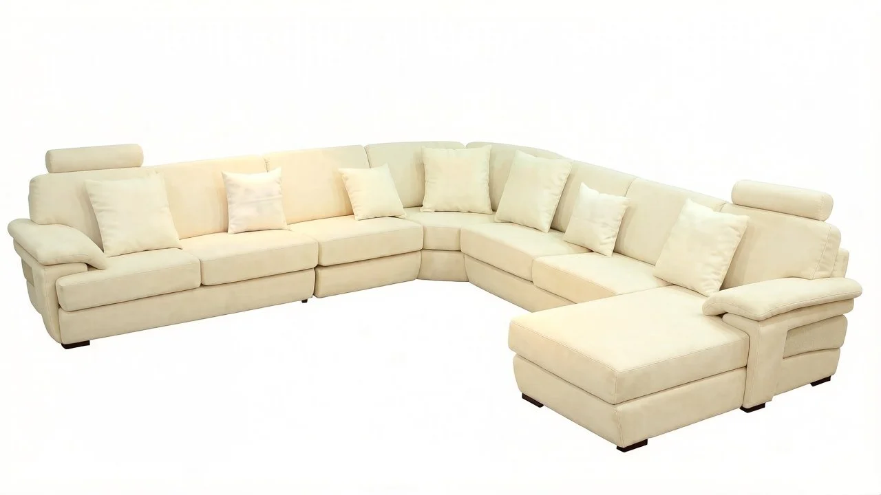 S291M 5-Piece Modern Microfiber Fabric Sectional Sofa Set