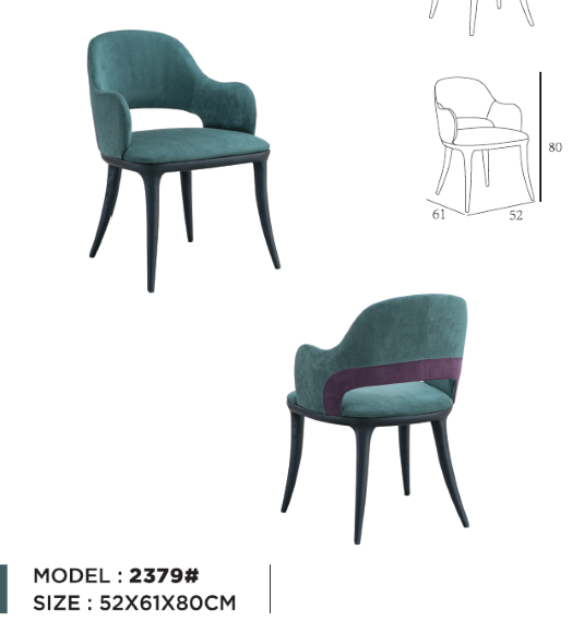 C2379 Microfiber Fabric and Solid Wood Legs Dinng Chair (Set Of 2 )