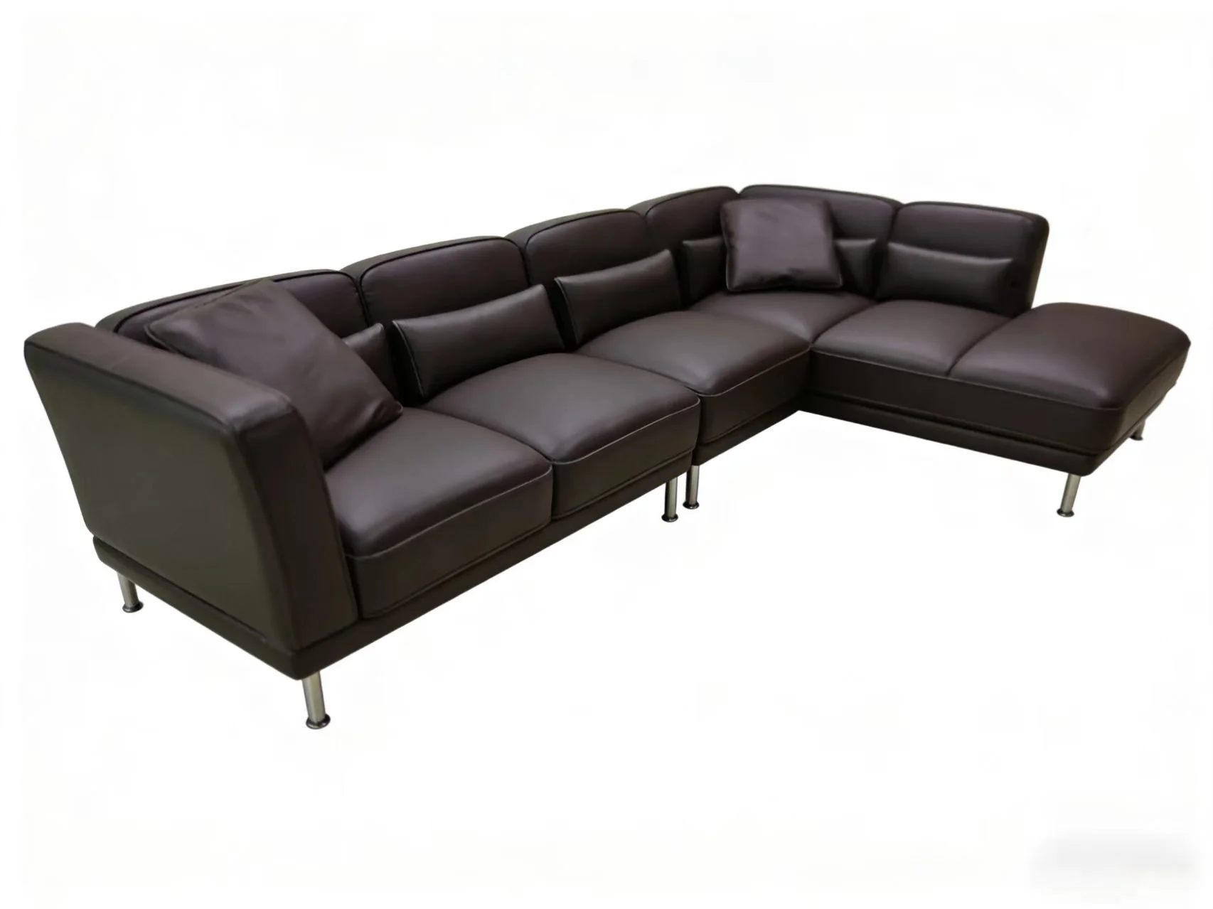 S167BR 3-Piece Modern Leather Sectional Sofa Set
