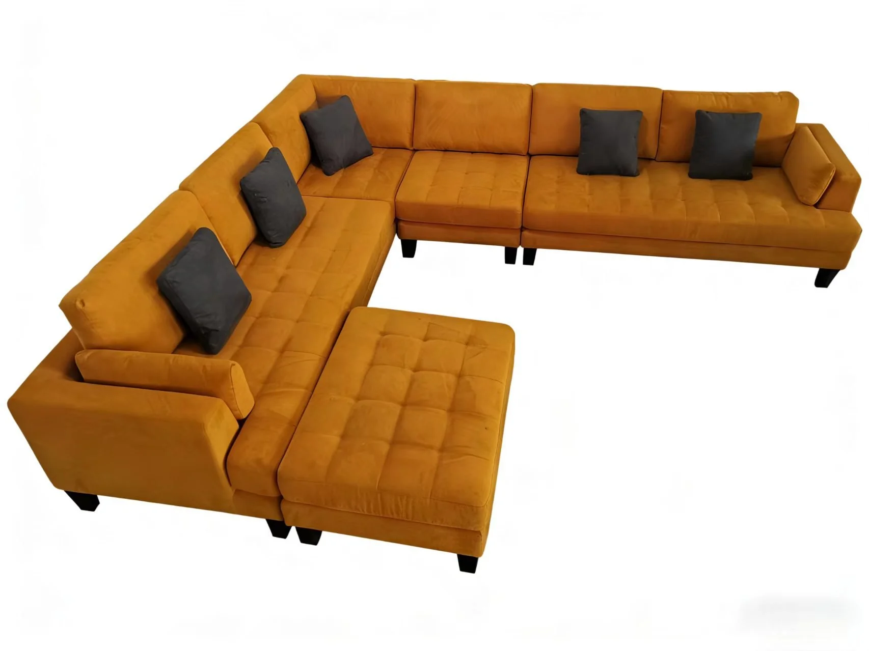 S168DG 5pc. Contemporary Modern Grey Microfiber Sectional Couch Sofa Set