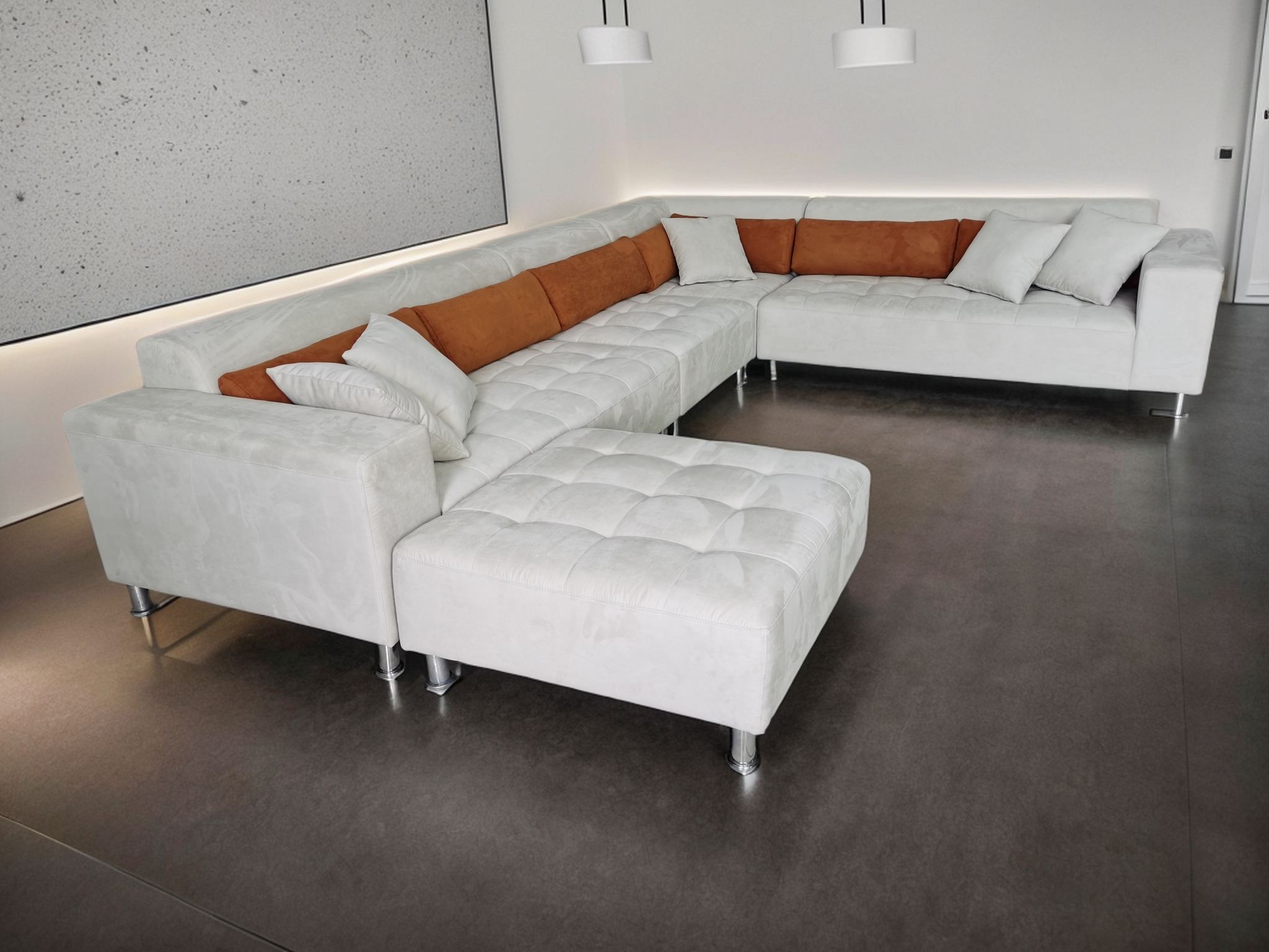 S1107M 5PC Modern U Shape custom made Big Sectional Microfiber Sofa