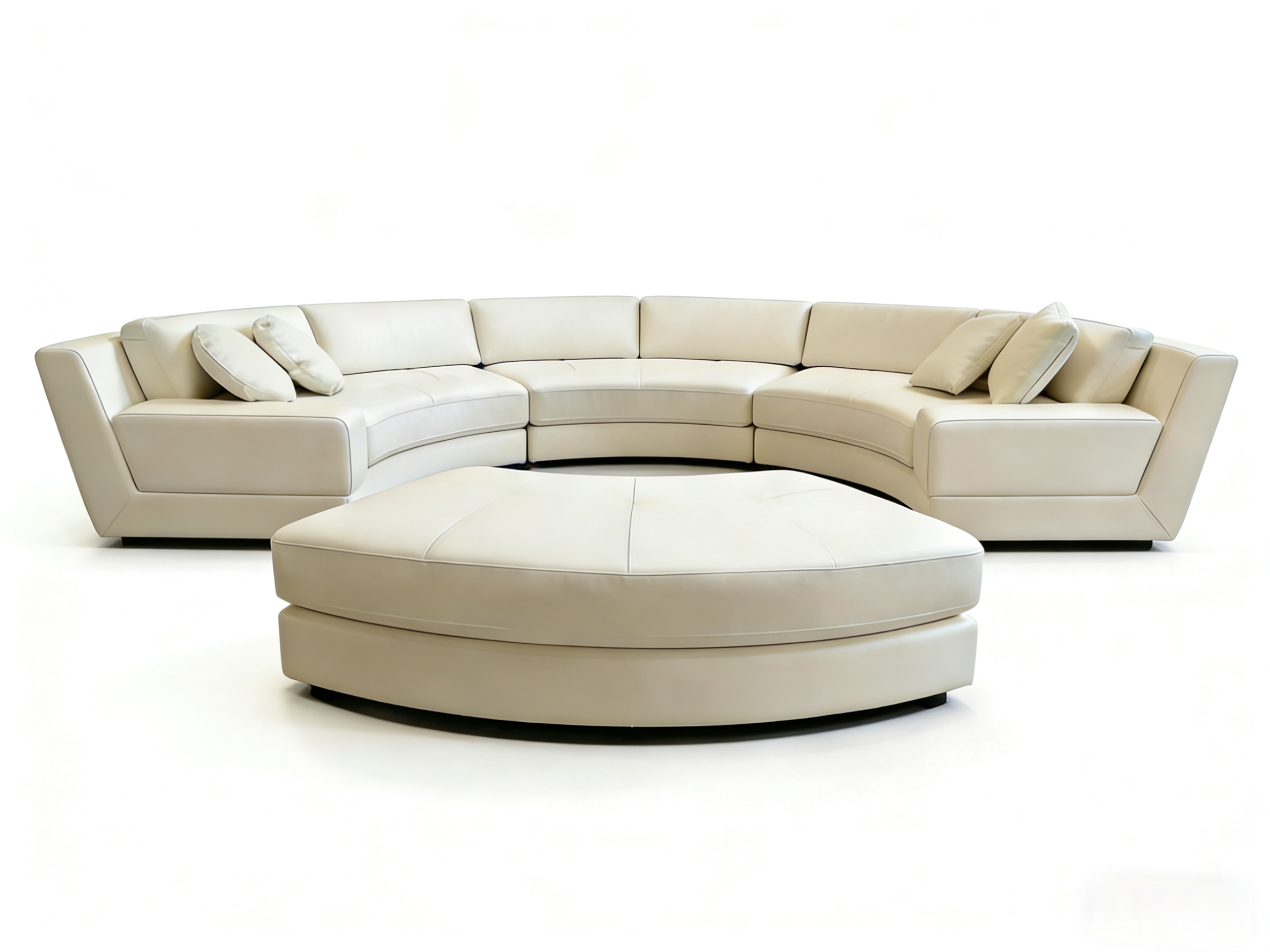 S606M 4PC. 160" SEMI CIRCULAR ROUND MICROFIBER FABRIC SECTIONAL SOFA SE