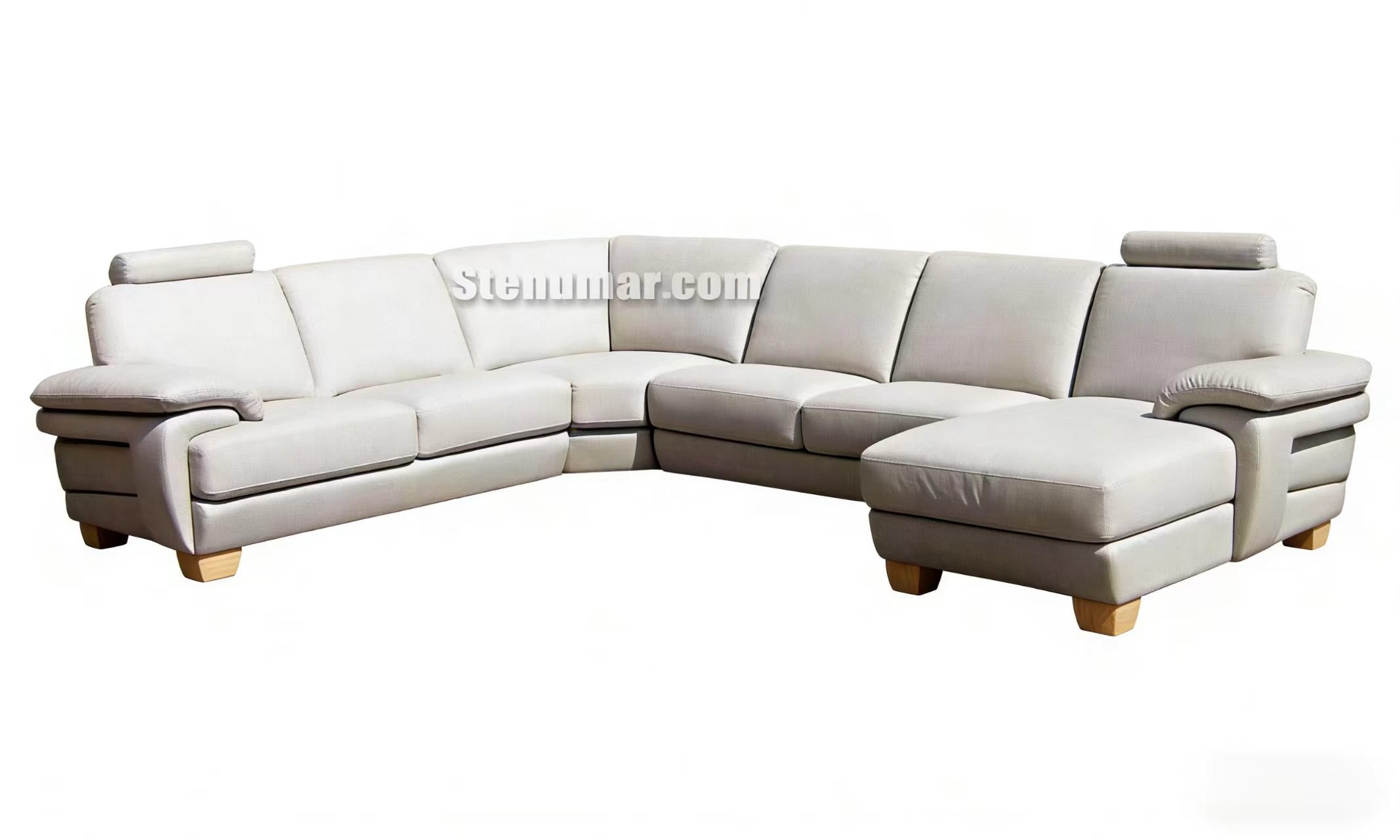 S291 5pc. U shape Sectional Leather Sofa Set with Removable headrests