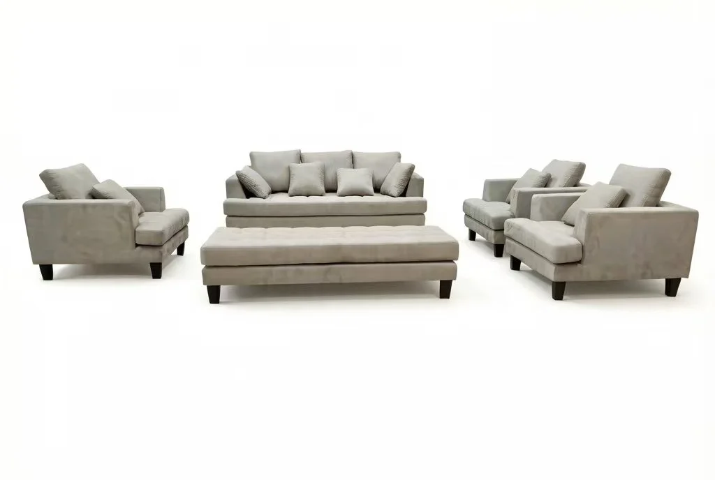 S165 5pc. Microfiber Fabric Sofa Loveseat and Chair set