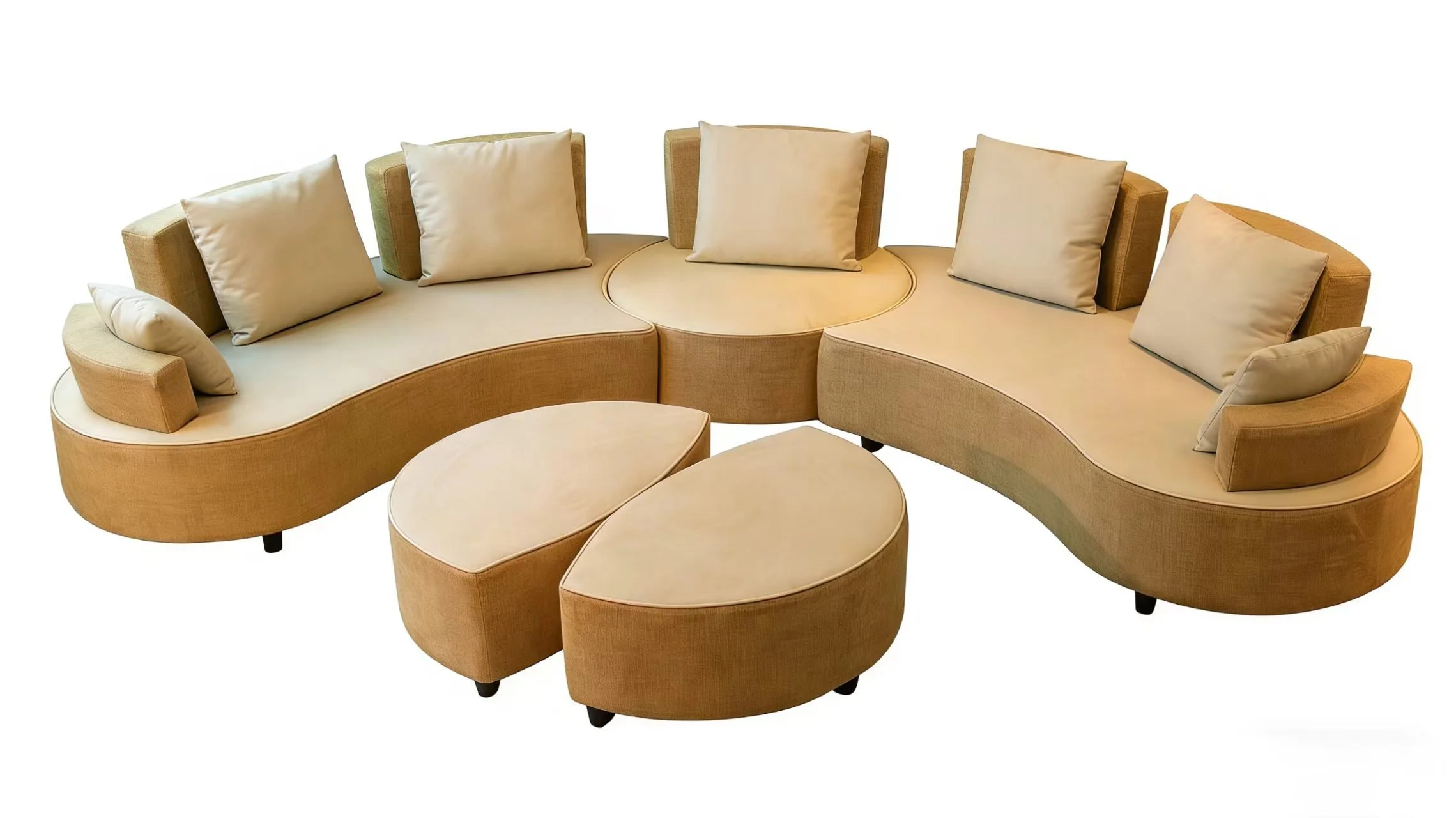 S555 5pc modular semi circular round adjustable angles Leather sofa Set