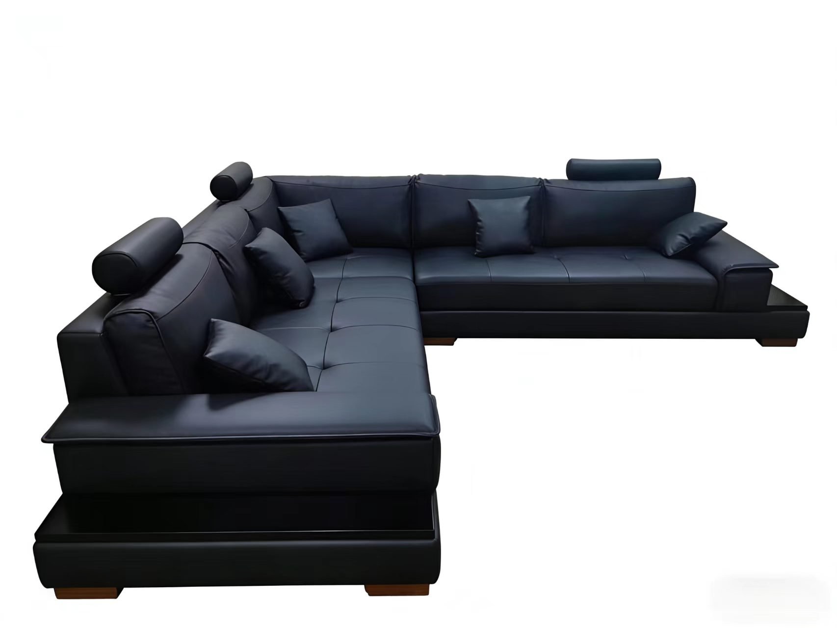 SA2883 2pc. Sectional Leather Sofa Set with extended side end table