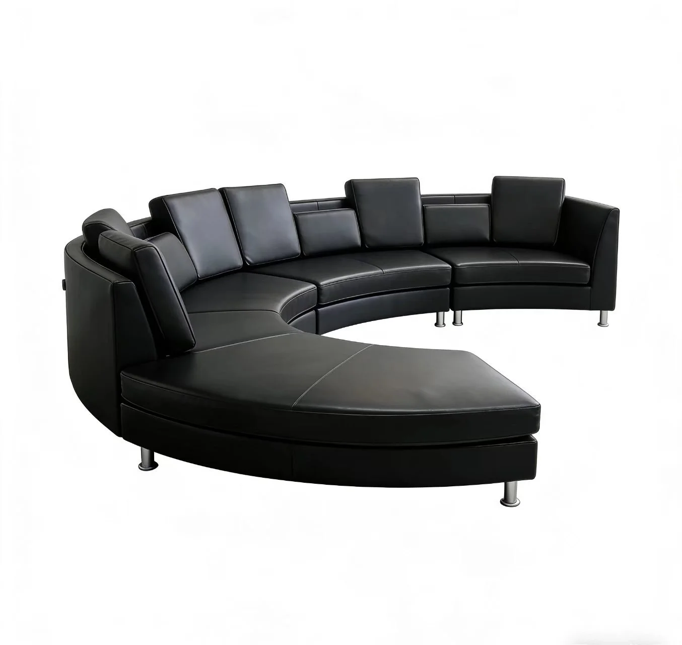 S406A  5pc. Semi circular round shape Leather Sofa Set