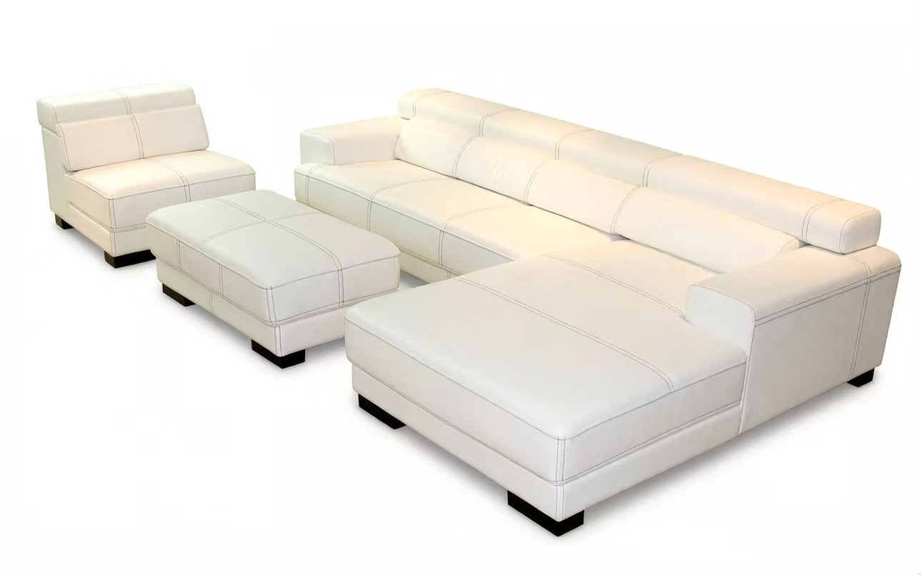 S2156 4pc. Sectional Leather Sofa Set with adjustable headrests
