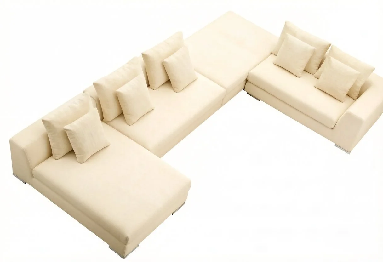 S4905M 4PC NEW Modern Modular Microfiber Fabric Sectional Sofa Set