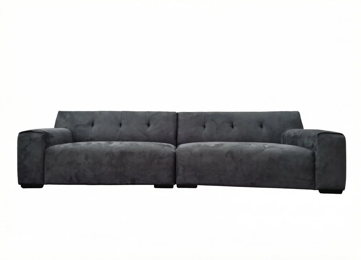 S369 3-PIECE DARK GREY CIRCULAR MICROFIBER SOFA SET