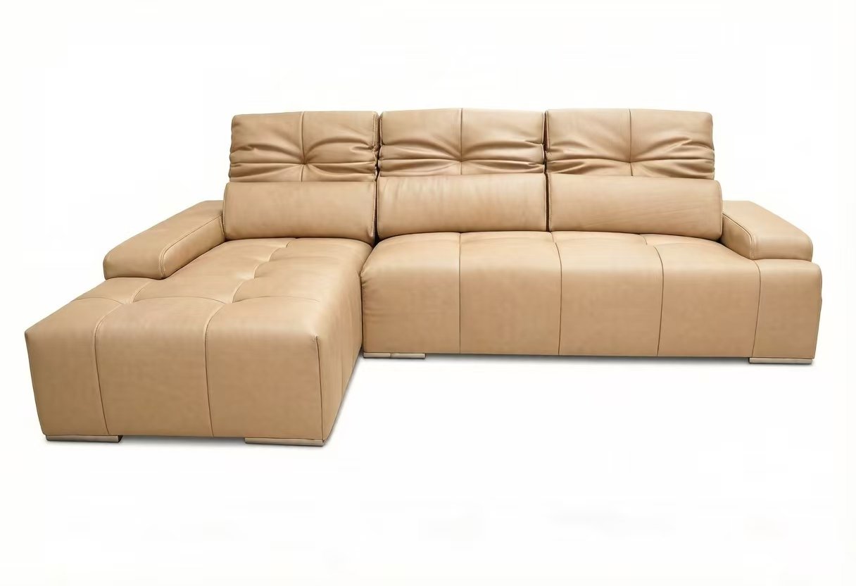 S7751 2pc. Sectional Leather Sofa Set Adjustable headrests