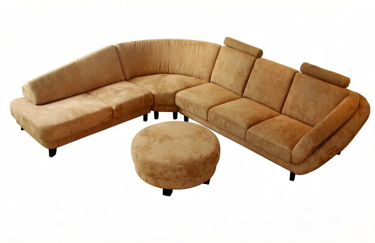 S685M 4PC Modern Microfiber Sectional Sofa Set with Headrest