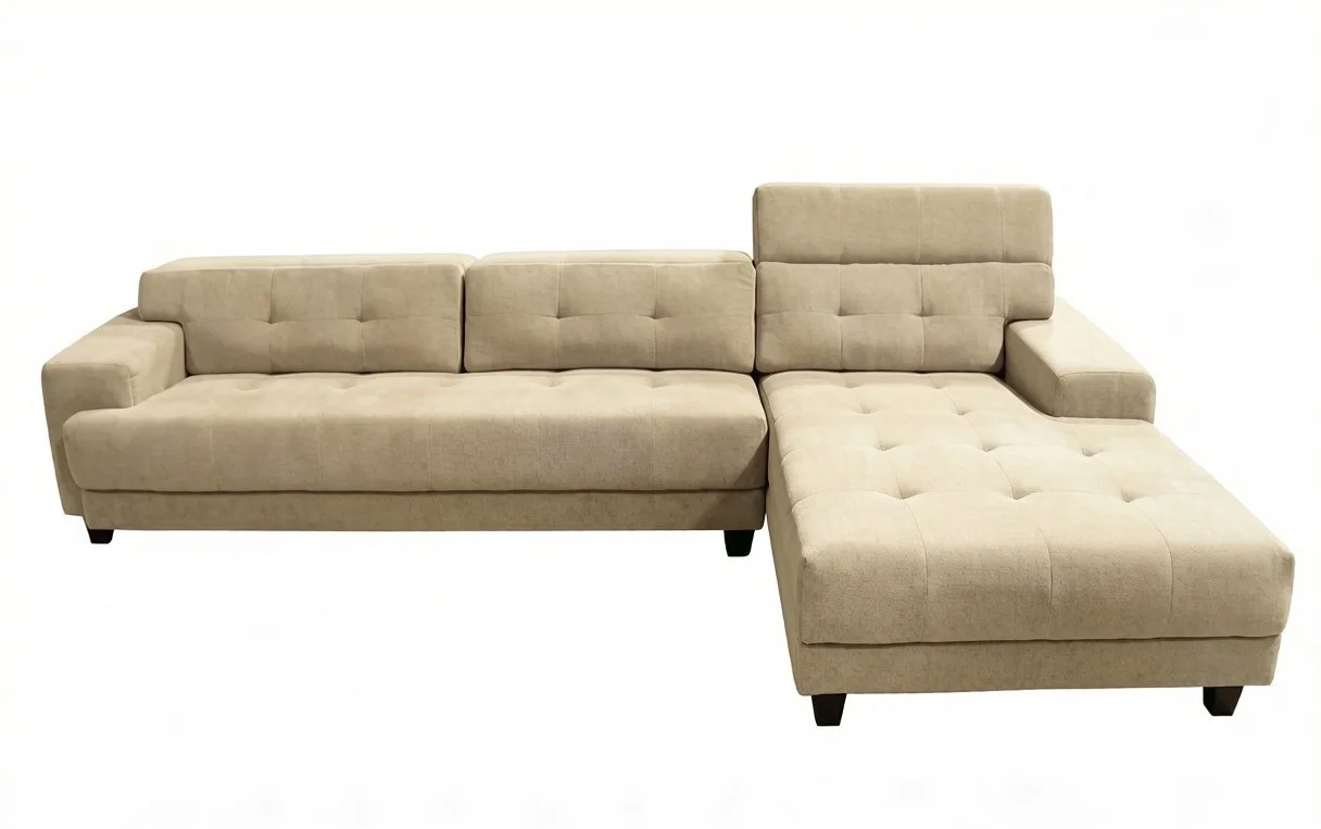 S2158M 2PC. Modern Microfiber Fabric Sectional Sofa Set  Adjustable Headrests